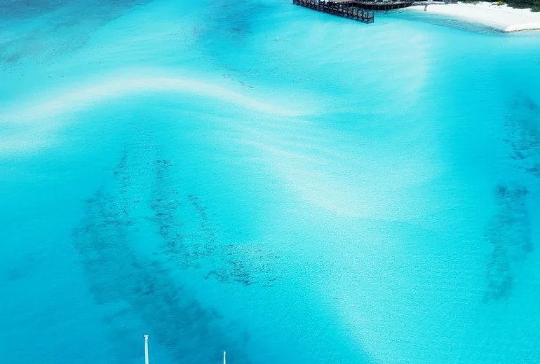 Catamaran underway in Caribbean trade winds